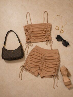 🤎 Ruched Cutie Two Piece Set 🤎 BRAND NEW!
